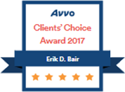 Logo Recognizing Walker, Billingsley & Bair's affiliation with AVVO Client's Choice 2017