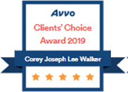 Logo Recognizing Walker, Billingsley & Bair's affiliation with AVVO Client's Choice 2019